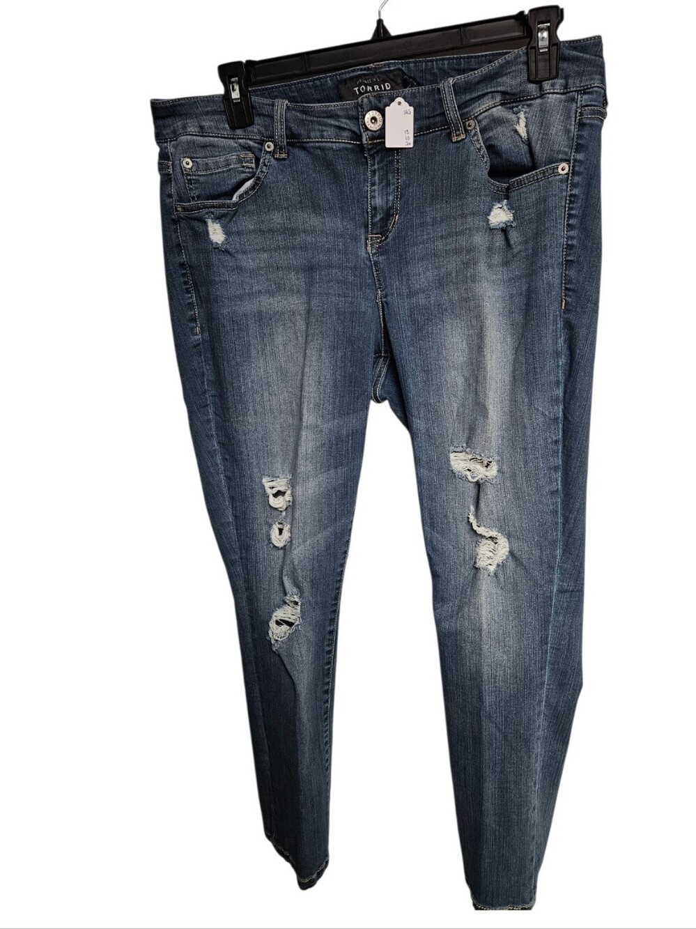 torrid Blue Distressed Skinny Jeans